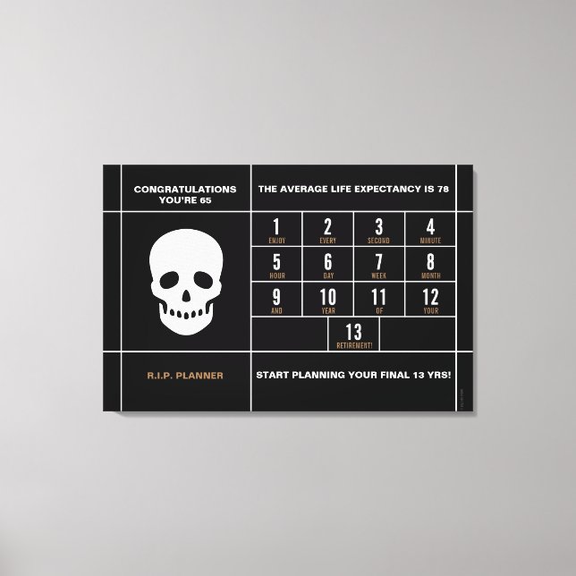 Grattis 65 Sträckt Canvas Print (Framsida)
