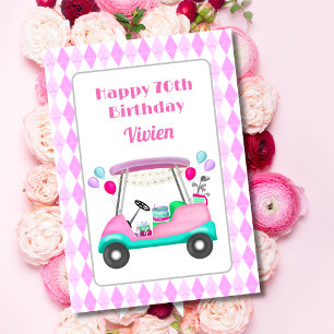 Grattis 70-årsdag för damernas golfvagnsfest kort