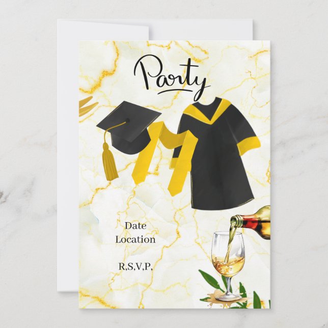 Grattis akademisk hatt i studenten inbjudningar (Framsida)