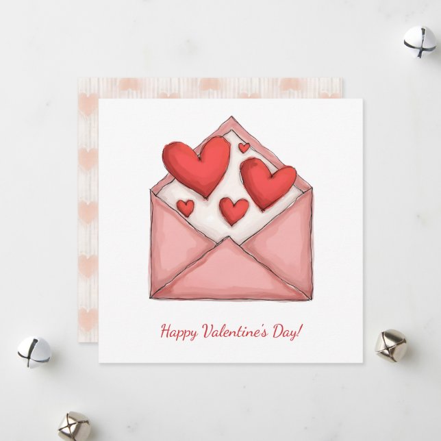 Grattis Alla Hjärtans Dag! Alla hjärtans kort. Julkort (Fram/Back In Situ)