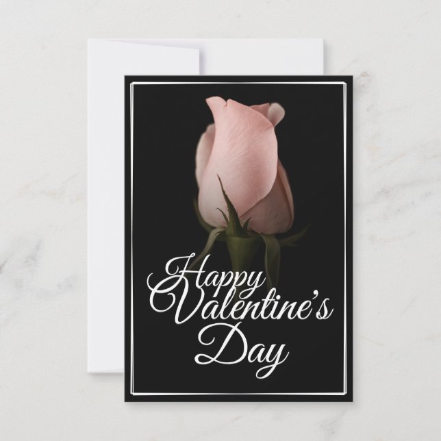 Grattis Alla Hjärtans Dag med rosa ros (Framsida)