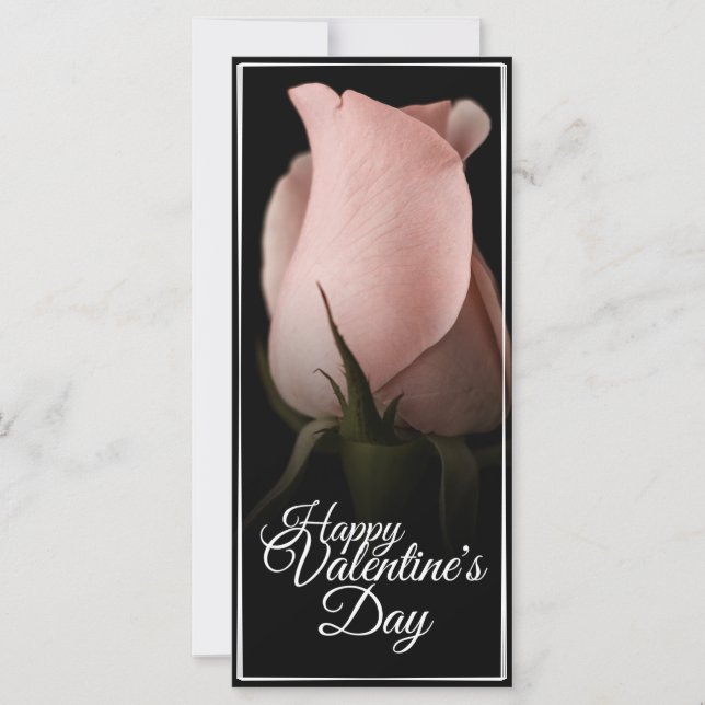 Grattis Alla Hjärtans Dag med rosa ros (Framsida)