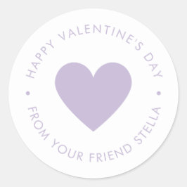 Grattis Alla Hjärtans Dag Purple Heart Runt Klistermärke