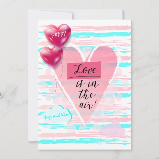 Grattis Alla Hjärtans Dag Vacker Elegant Hälsning Julkort (Framsida)