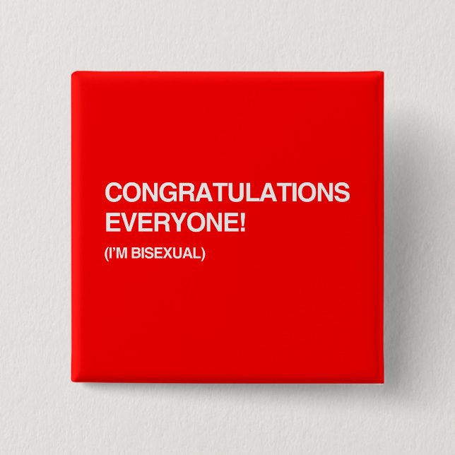 GRATTIS ALLA, I-förmiddagBISEXUELL PERSON Knapp (Framsida)