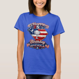 Grattis Amerika på 250-årsdag South Carolina Karta T Shirt