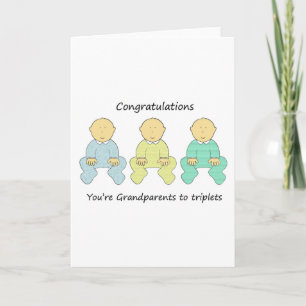 Grattis är du morföräldrar till triplets. kort