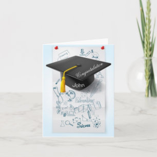Grattis avslutat skolan med personligt namn kort