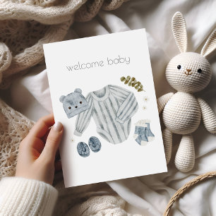 Grattis Baby Boy Boho välkomstkort Kort