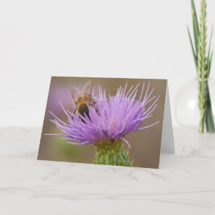 Grattis Bee till Purple Thistle Foto Anpassad Kort