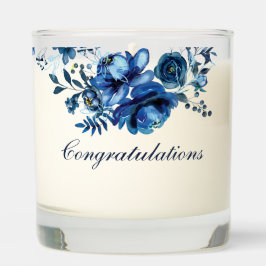 Grattis Blå Blommig Doftljus
