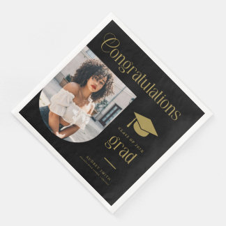 Grattis Black Gold Grad Foto Arch Pappersservett