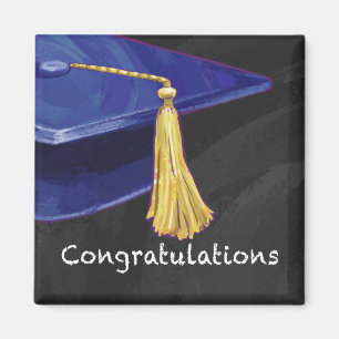 Grattis blått och svart magnet