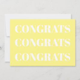 Grattis blekgul vit modern kort