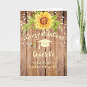 Grattis Blommigten Rustic Studenten Kort