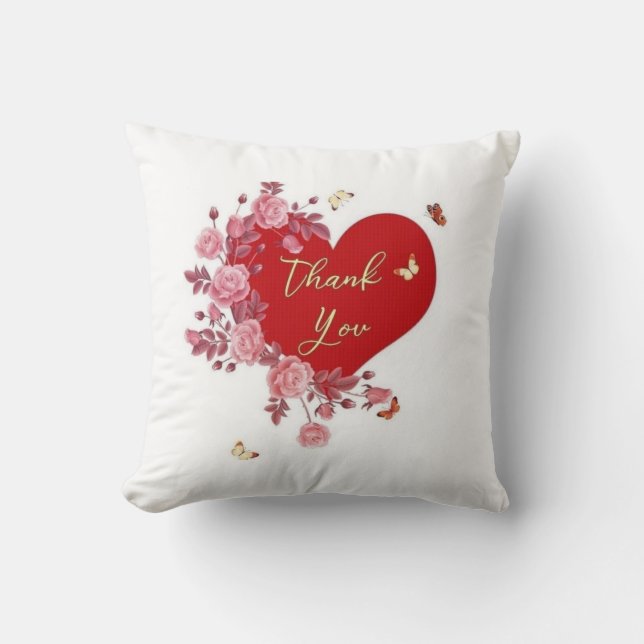 Grattis Blooms: Tack Heart Pillow Kudde (Framsida)