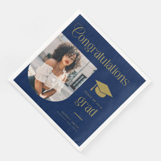 Grattis Blue Gold Grad Foto Arch Pappersservett