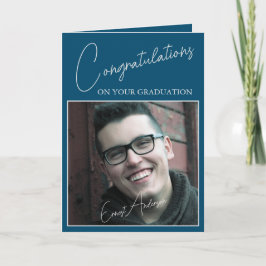 Grattis Blue Student Photo Studenten Kort