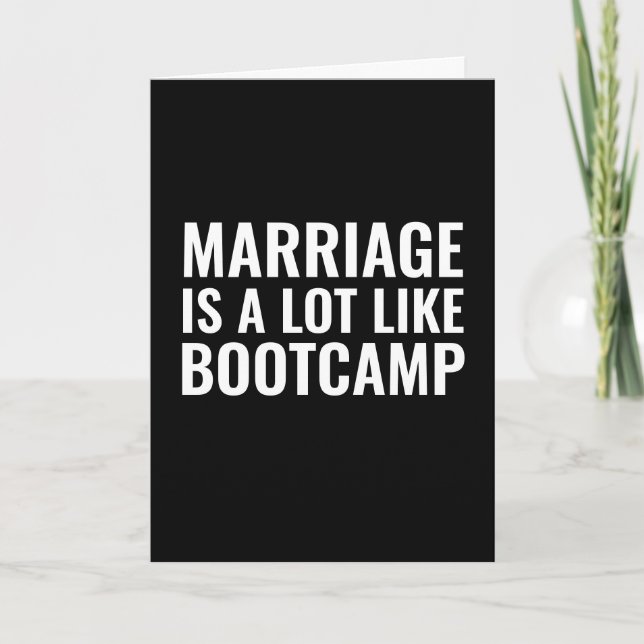 GRATTIS BORTKORT FUNNY BRÖLLOP, BOOTCAMP-KORT KORT (Framsida)