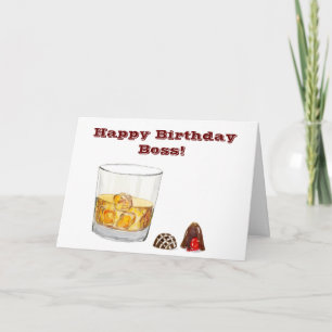 Grattis Boss Med Whiskey Och Choklad Kort