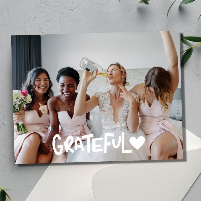 Grattis Bridesmaids Photo Blank Tack Vykort (Grateful Bridesmaids Photo Blank Thank You Card )