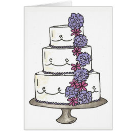 Grattis Bröllop Blommigt Cake Hälsningskort