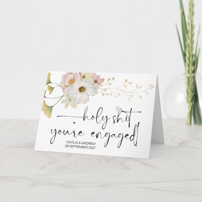 Grattis Bröllop Förlovning Bride and Groom Kort (Framsida)