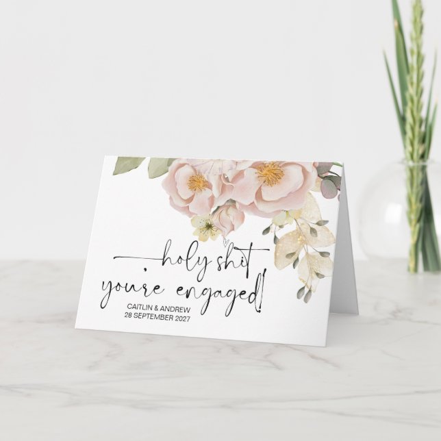 Grattis Bröllop Förlovning Bride and Groom Kort (Framsida)