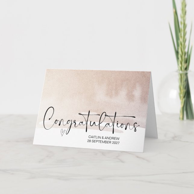 Grattis Bröllop Förlovning Bride Groom Car Kort (Framsida)