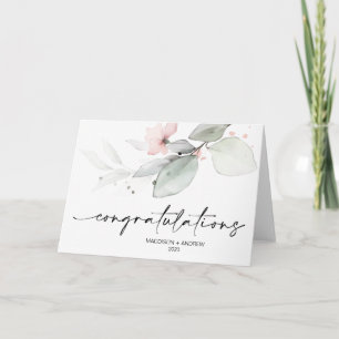 Grattis Bröllop Förlovningspresent Blommig Kort
