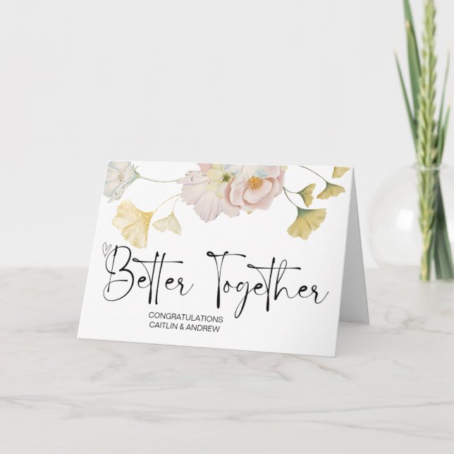 Grattis Bröllop Newly Weds Bride and Groom Kort (Framsida)