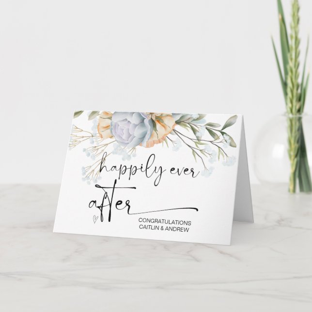 Grattis Bröllop Newly Weds Bride and Groom Kort (Framsida)