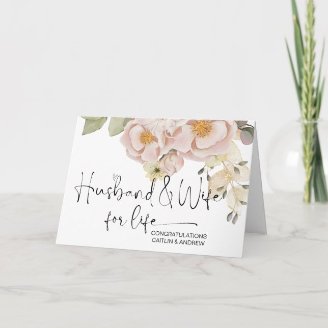 Grattis Bröllop Newly Weds Bride and Groom Kort (Framsida)