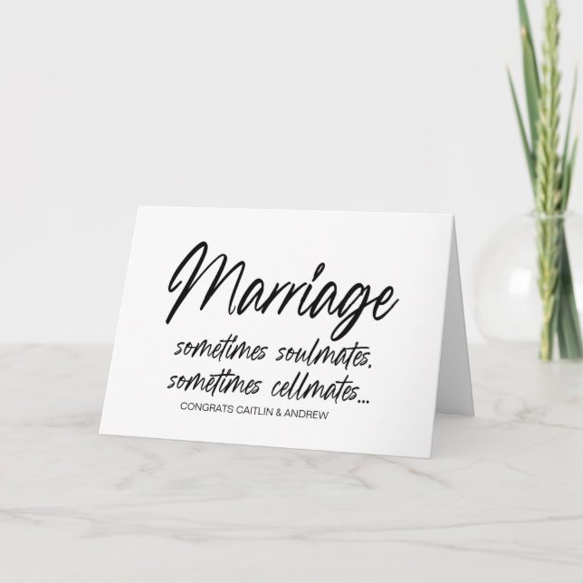 Grattis Bröllop Ny gifta Bride & Groom Kort (Framsida)