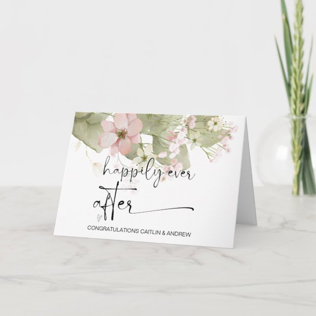 Grattis Bröllop Ny gifta Bride & Groom Kort (Framsida)