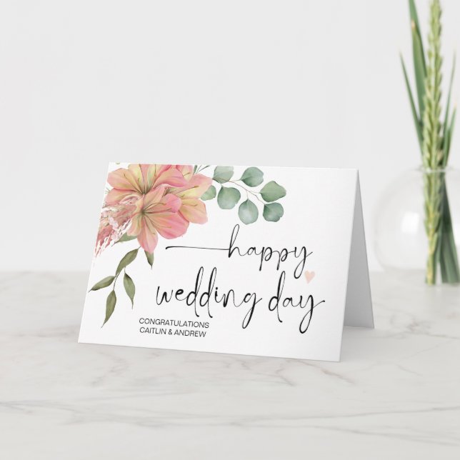 Grattis Bröllop Ny gifta Bride & Groom Kort (Framsida)