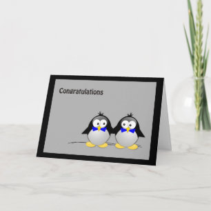 Grattis Bröllop/Union Gay-Penguins Kort