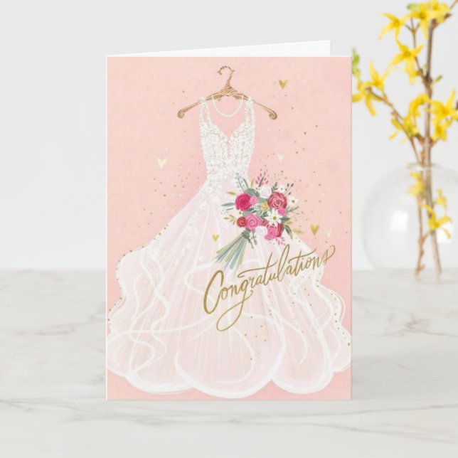 Grattis Bröllopsdusch Hälsning Kort (Gul blomma)