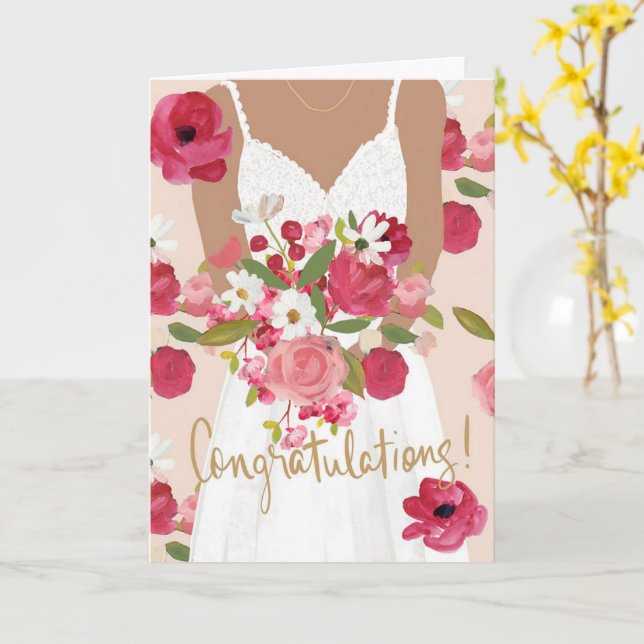 Grattis Bröllopsfest  Kort (Gul blomma)