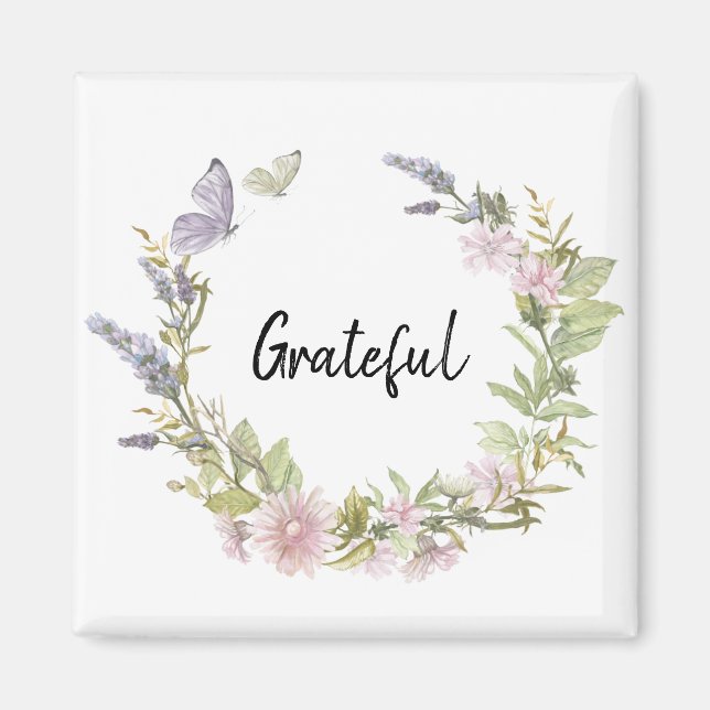 Grattis Butterflies Blommigt Wand Refgrogerator Magnet (Framsidan)