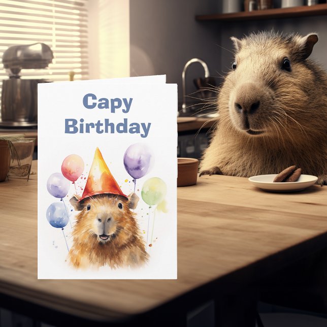 Grattis Capy födelsedag Capybara Kort (Skapare uppladdad)