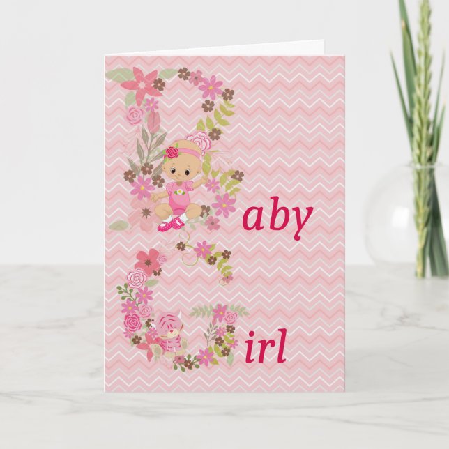 Grattis Card för Nyfödd bebis Girl Kort (Framsida)