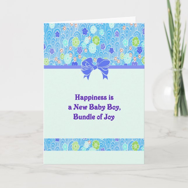 Grattis Card för Nyfödd bebis pojke Kort (Framsida)