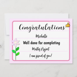 Grattis Card med Rosa Flower Julkort