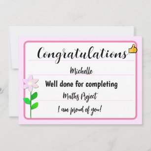Grattis Card med Rosa Flower Julkort
