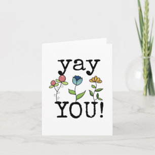 Grattis Card, Söt Flowers Card Kort