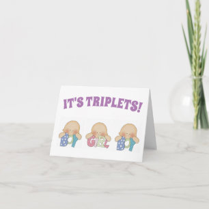 Grattis Card - Triplet One Girl Two Boys Kort