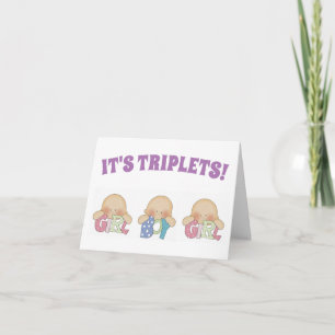 Grattis Card - Triplet Two Girl One Boys Kort