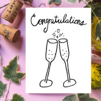 Grattis Champagne Skål Skiss Klotterteckning