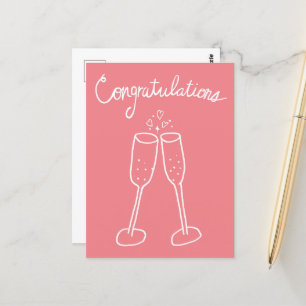 Grattis Champagne Skål Skiss Klotterteckning Vykort